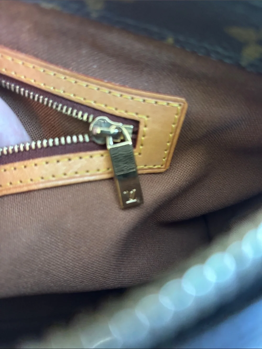 Louis Vuitton Piano Brown Monogram Canvas Tote with Tan Straps